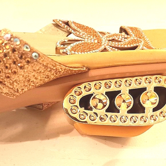 🎁FREE GIFT INCLUDED🎁 NEW Embellished Rhinestone Glitter Sandals Low Heels - Picture 9 of 15